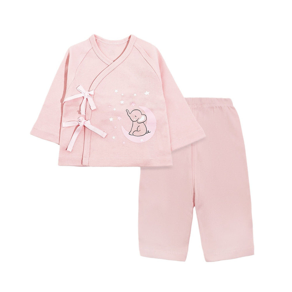 Export original single baby separatessuit diagonal pink clothes pants spring autum infant pure cotton clothes suit