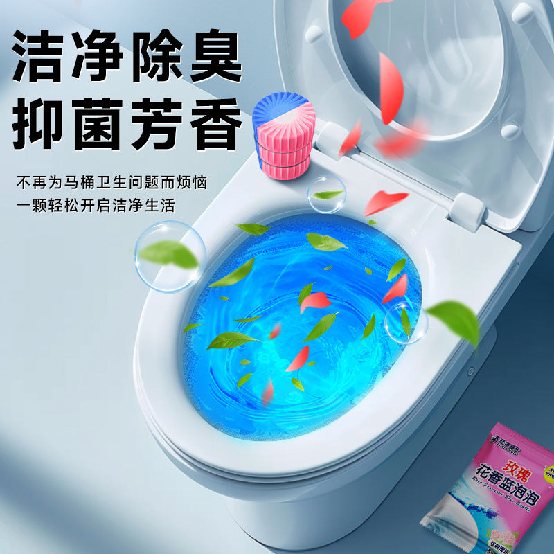 Rose scented toilet bowl cleaner - powerful odor eliminator & descaler - household fragrant toilet & bathroom cleaner
