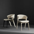 High-end cc dining chair: italian minimalist, light luxury, genuine leather backrest, designer luxury stone dining table and chairs