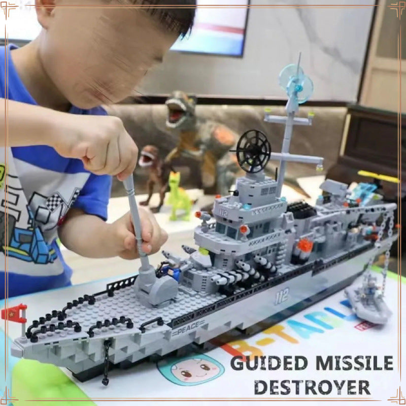 Fujian ship aircraft carrier China building block Shandong Liaoning aircraft carrier children's assembled toys educational compatible Lego