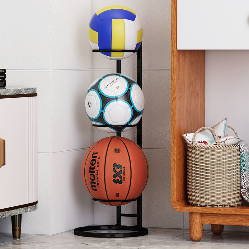 Simple household indoor children's basketball storage rack, ball placement, football leather ball rack, ball placement, mobile floor type