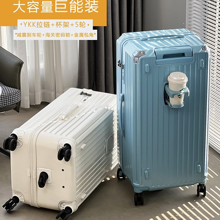 Jiaxing large-capacity suitcase female high-value student trolley case 24-inch suitcase bag factory leather case password box