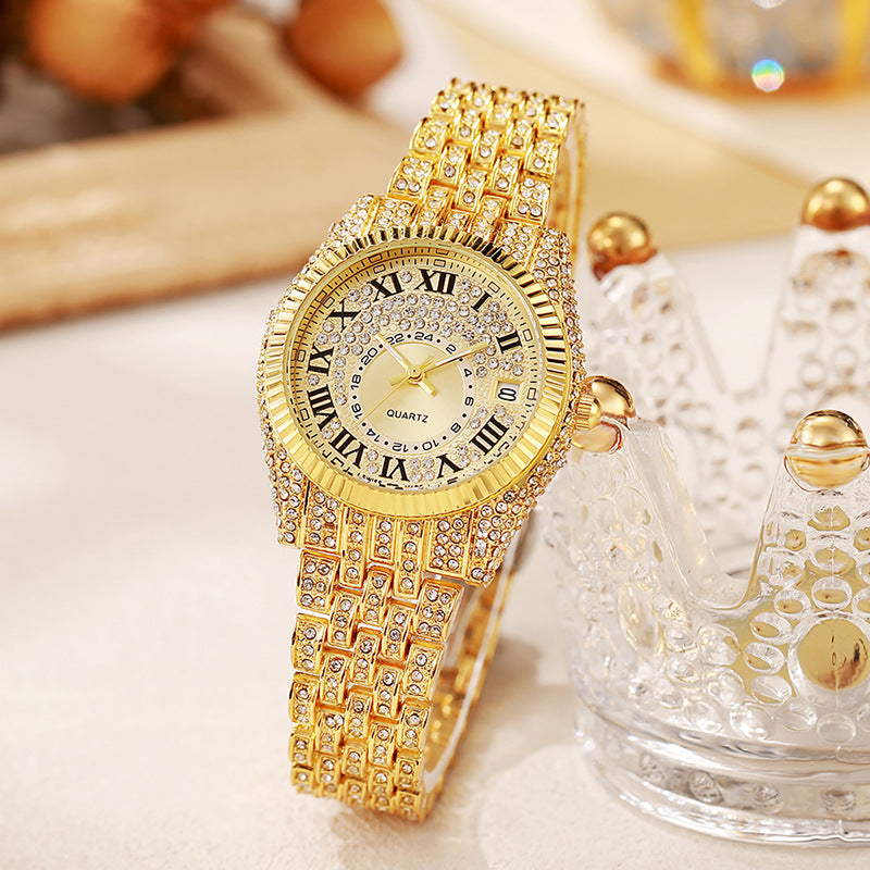 New arrival hot selling cross-border watches - alloy quartz watches with diamond accents, full diamond women's watches - dropshipping available