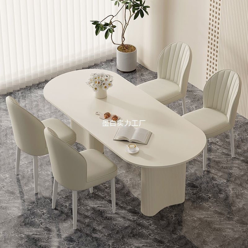 Cream style Nordic light luxury dining chair Home simple modern restaurant Makeup stool Leisure table and chair Hotel chair arc