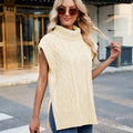 Fashion cross-border foreign trade women's clothing  independent station new arrivalcasual turtleneck sweater knitted vest vest trendy