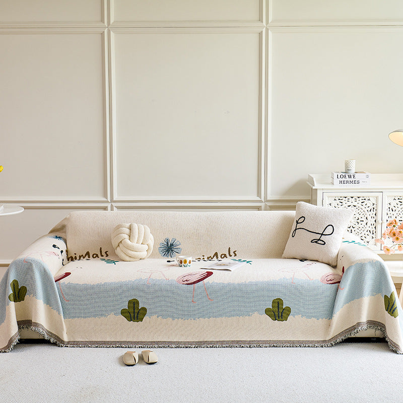sofa towel, full cover cloth, high-end cartoon ins wind and snow Neil, anti-cat scratch, non-hair sofa cover, one-piece cover.