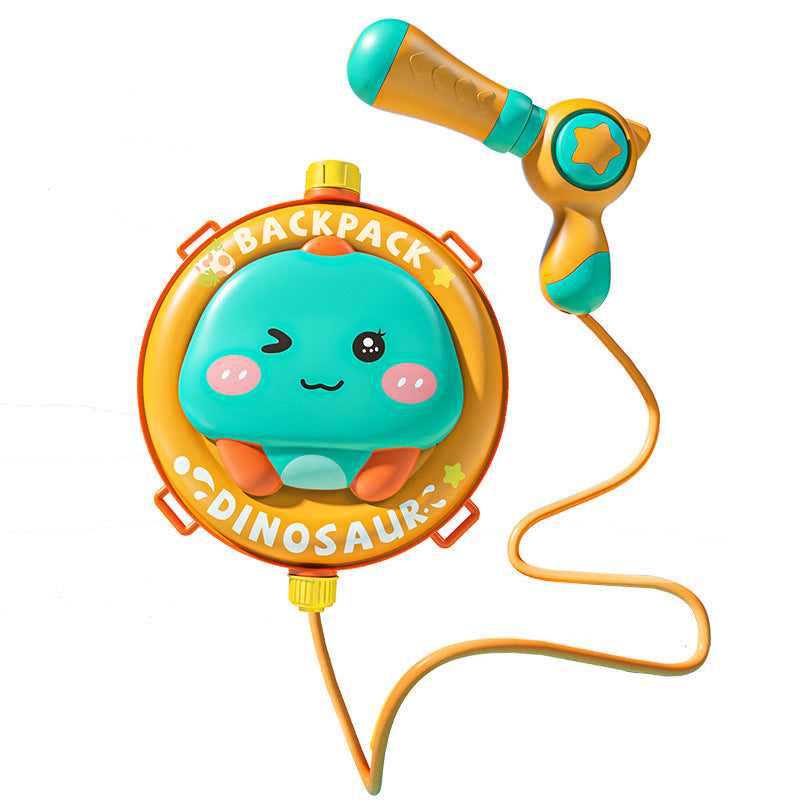 【cross-border】kids' backpack water gun - beach water play, pull-out dinosaur water gun toy - wholesale supply