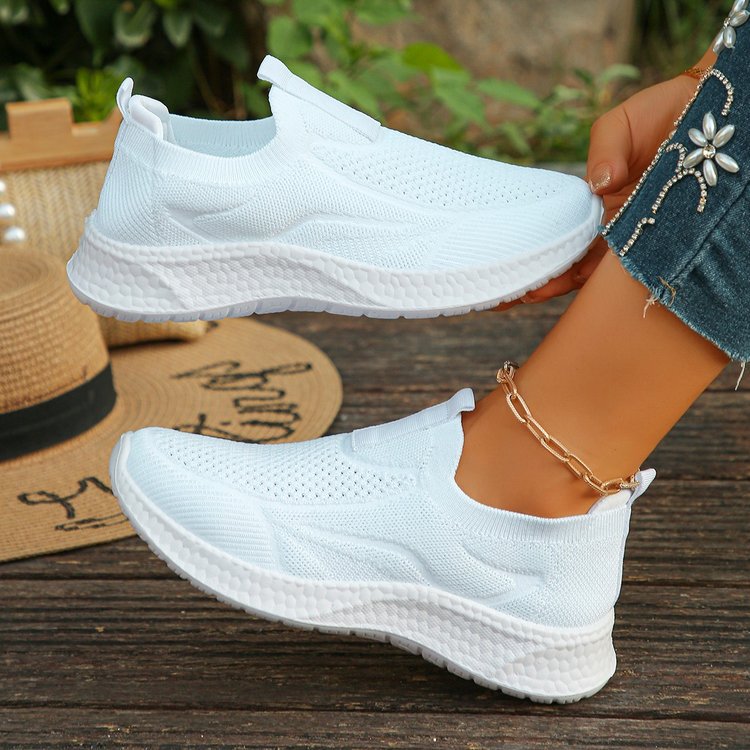 Women's shoes  cross-border flyknit mom shoes spring/autumn export soft sole soft upper casual versatile breathable athletic flats