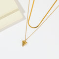 creative retro alloy heart pendant earrings fashionelegant heart-shaped stacking chain necklace gold