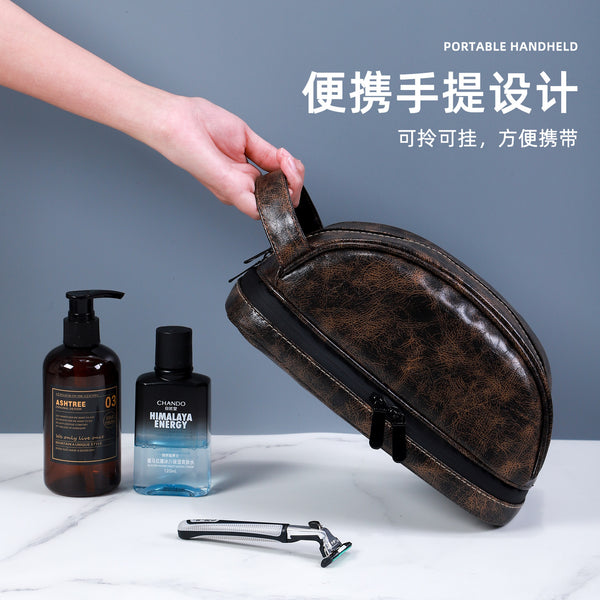 Dry and wet separation with compartment toilet bag travel bag men's cosmetic bag partition layered skin care products storage bag