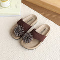 Girls' fireworks flip-flops - new summer collection, korean style outdoor sandals, fashionable soft-soled beach shoes for kids