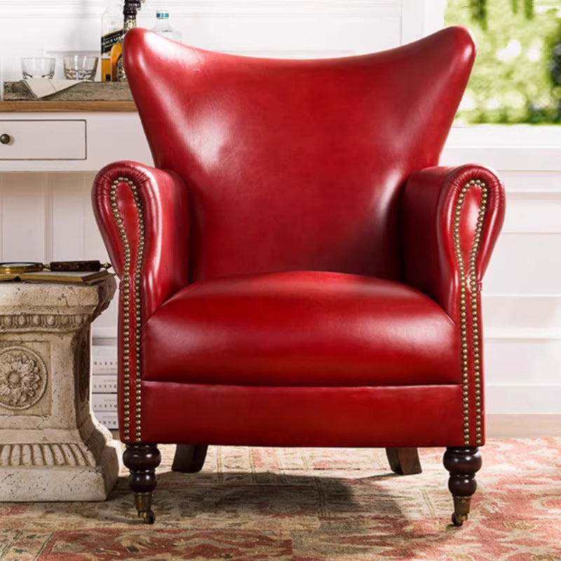 Accessible luxury living room study balcony high back chair hotel cafe single chair sofa tiger chair high backrest plaid