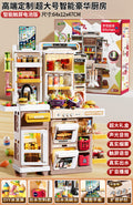 Extra large milk coffee smart luxury kitchen with smart tablet [water/light/spray/touch screen/color clay] gift box + battery