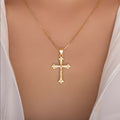 Cross necklace wholesale european and american cross-border jewelry women's stylish diamond-encrusted high-end pendant daily versatile clavicle chain
