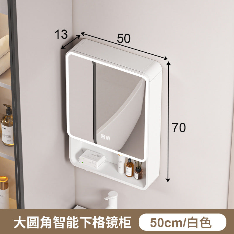 Honeycomb aluminum arc bathroom mirror cabinet lighting locker toilet wall-mounted mirror with vanity mirror smart mirror case