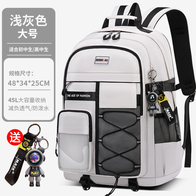 2026 new elementary and middle school boys' lightweight backpack - ergonomic, spine-supporting design for students - high school girls' large capacity, ultra-lightweight backpack