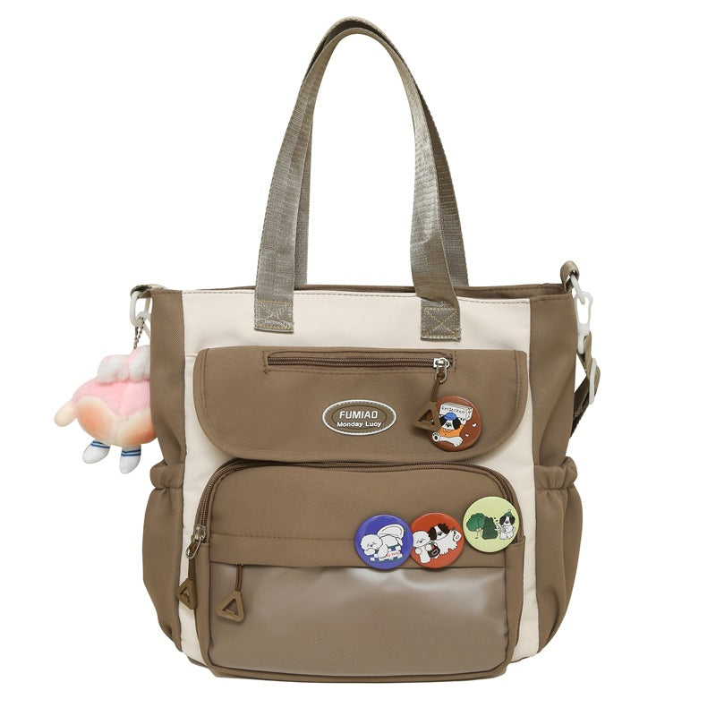 New middle and high school student schoolbag large-capacity backpack simple leisure burden reduction backpack handbag tutoring bag