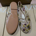 Za spain 2024 autumn new women's shoes round toe mesh sand green floral embroidery mesh ballet flats