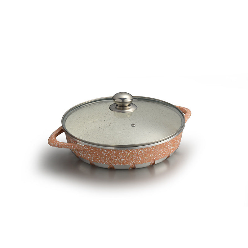 Oem personalized mars style medical stone non-stick pot ten-piece soup pot for home non-stick pot combination pot suit