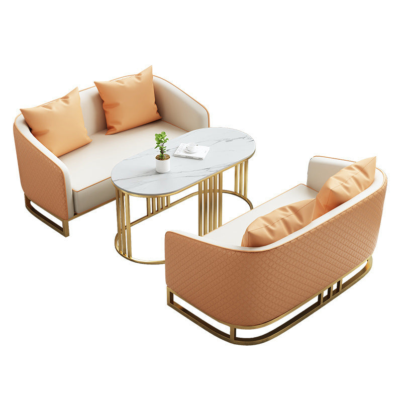 Luxury hotel lobby meeting table and chair set, sales office sofa, business reception area, rest area - one table with four chairs