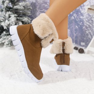 Exportexport maomao mouth snow boots winternew arrivalthick soleplus sizefleece-linedthickenedheattech cotton shoes for women