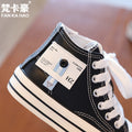 autumn new children's sneakers: girls' casual high-top lace-up versatile soft-soled canvas shoes for big kids and boys