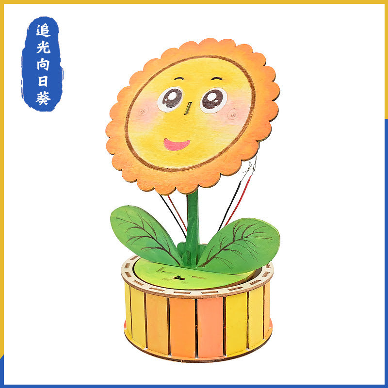 Light-chasing sunflower children's small production photoresistor light sensor circuit toy children's scientific experimental model