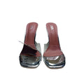 Za2024summernew arrival metal glass glue open toe european and american style high heel sandals daily casual outer wear women