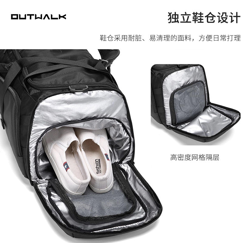 Source factory custom travel bag short-distance backpack men's crossbody shoulder fitness bag dry and wet separation handbag wholesale