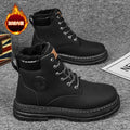 Boots men's shoes winter high-top british workwear rhubarb boots men's thickened cotton shoes fleece-linedheattech snow boots