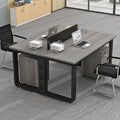 Modern minimalist office desk and chair set - computer desk, office partition, and long table for employees