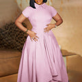 Export women's summer fashioneleganthigh waist banquet large swing skirt asymmetricalelegance evening party african dress