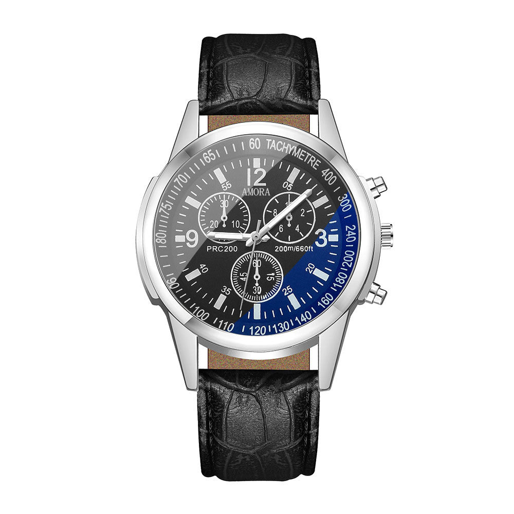 New fashion business leather belt watch for men, student geneva quartz wristwatch, men's watches - in stock & wholesale