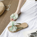 Women's slippers - 2024 summer new arrival: trendy bowknot flat sandals, versatile outdoor wear, waterproof soft sole, women's thong sandals