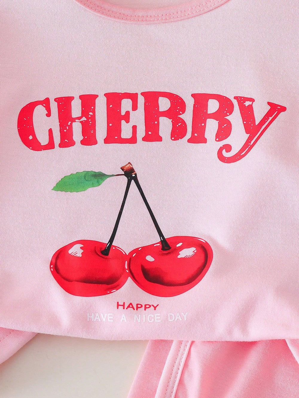 summer new arrival: adorable cherry print outfit set for girls