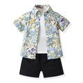 boyssuit summer short-sleeved summernew arrivalchildren's kids boys fashionable cool handsome trendy children's clothing