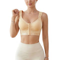 Amazon's new front-button push-up bra slimming look seamless intimates fitness breathable bra powder bottom bra