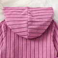 Girls' casual knitted pink hoodie sweatshirt, tank top, and drawstring sweatpants three-piece set for autumn (export quality)