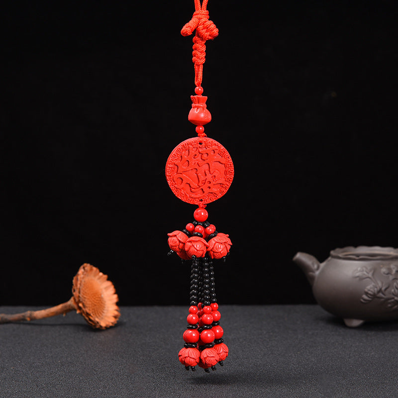 Car pendant pendant car rearview mirror hanging ornament chinese knot car lanyard safe entry and exit handmade safe car hanging