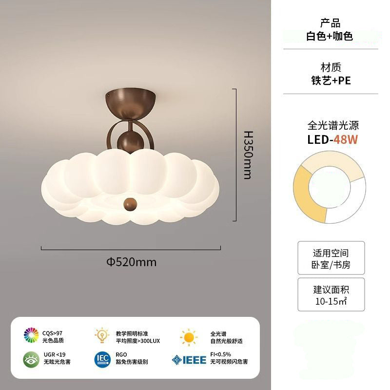 [Strict selection] 2025 new ceiling lamp medieval cream wind master bedroom princess room feather eye protection study chandelier