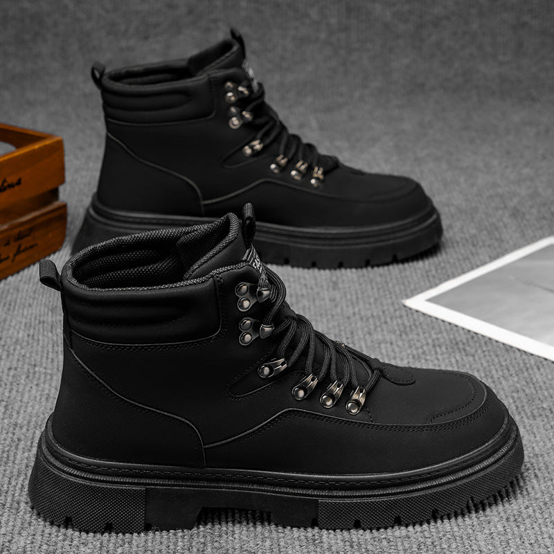 Men's martin boots: new 2025 spring collection - workwear high-top motorcycle boots, british style, waterproof, slip-resistant, soft leather men's shoes