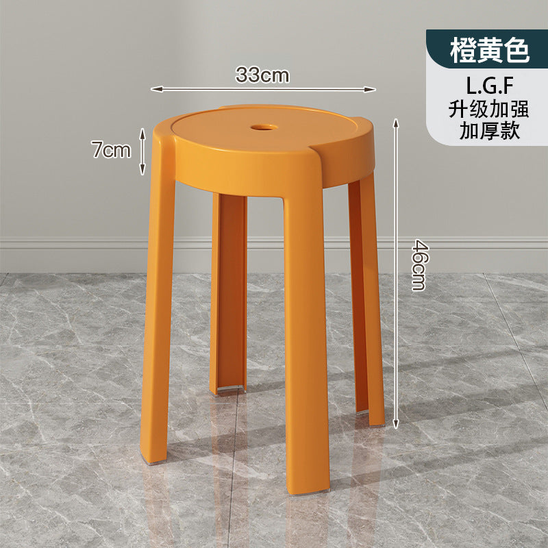 Popular plastic stool for home stackable thickened high stool windmill round plastic stool casual restaurant spare dining table and chairs