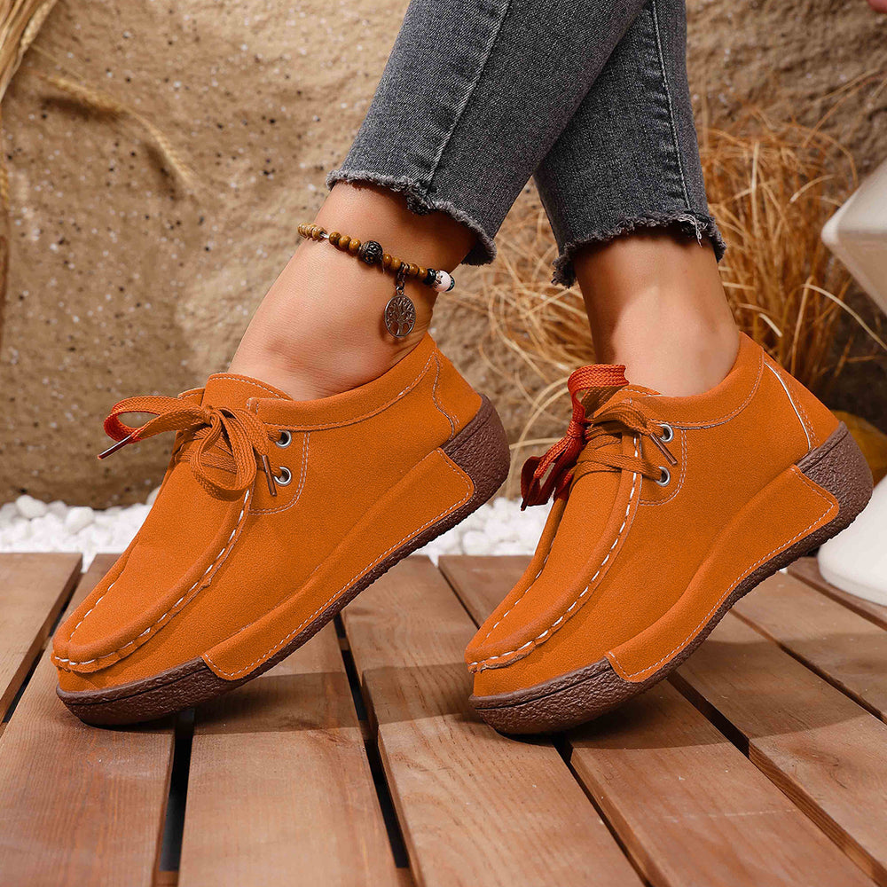 plus sizespring & fallnew arrival rocking shoes plaid soft bottomladieswear shoes hidden heelthick solecasualflats women's wholesale
