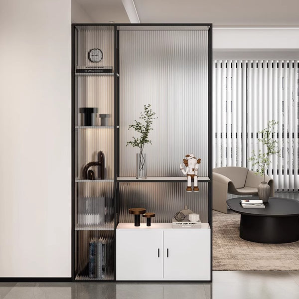 Entry door porch decorative wrought iron Nordic screen shoe cabinet integrated shelf simple modern living room partition blocking