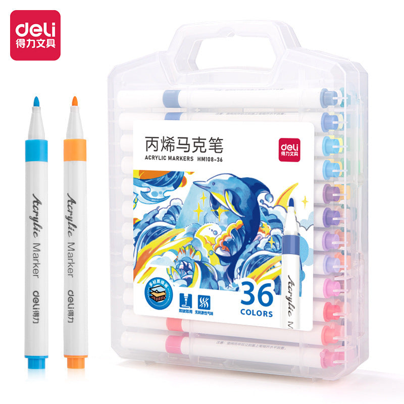 Deli HM108 Acrylic Marker Acrylic Paint Student Color Pen Acrylic Pen Marker Set