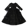Ready-to-ship cross-border girls' evening gown, black flower girl dress, piano recital dress, little girl's hostess dress, performance princess dress
