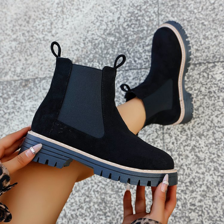 British style martin boots women's  new spring and autumn single boots chelsea slim boots winter casualthick sole short boots