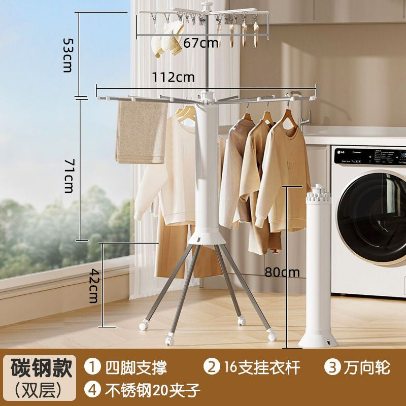 Octopus clothes drying rack, floor-standing, installation-free, foldable balcony, for home, eight-clawed clothes drying rack, indoor clothes drying artifact