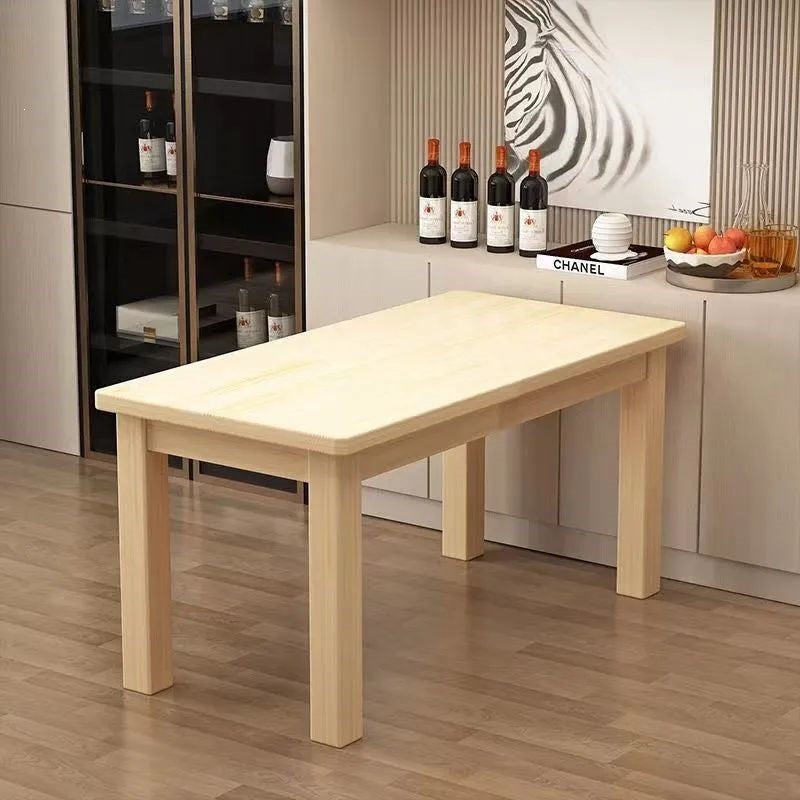 Solid wood dining table for home, small apartment, minimalist modern rectangular table, dining table for commercial restaurants and cafes
