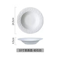 Western-style ceramic dinner plate, pasta, western food, soup plate, frosted stone pattern, black and white hotel french plate, tableware, dinner plate